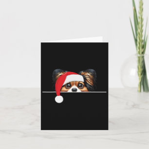 Carte Papillon Amoureux des chiens Funny Santa Hat Noël