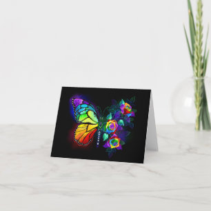 Carte Papillon arc-en-ciel