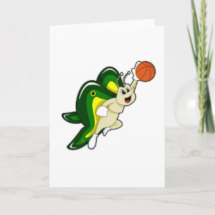 Carte Papillon au sport de basket-ball