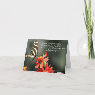 Carte Papillon avec couplet biblique