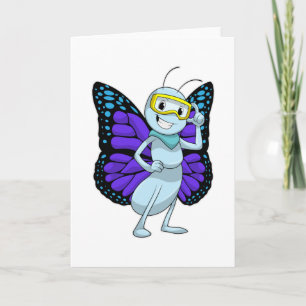 Carte Papillon avec Lunettes de Protection