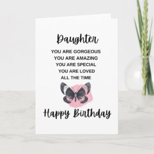 Carte Papillon avec message d'anniversaire pour votre fi
