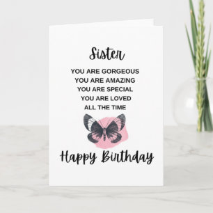Carte Papillon avec message d'anniversaire pour votre so