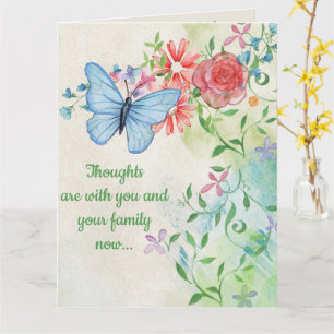 Carte Papillon bleu et fleurs modifiables