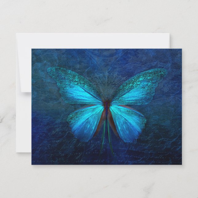 Carte Papillon bleu mystique 4,25x5,5 personnalisé (Devant)
