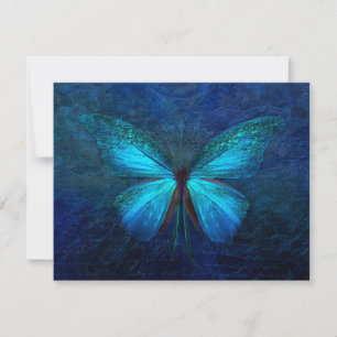 Carte Papillon bleu mystique 4,25x5,5 personnalisé