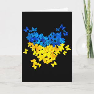 Carte Papillon Cœur Drapeau Ukraine Ukrainien Ukrainien