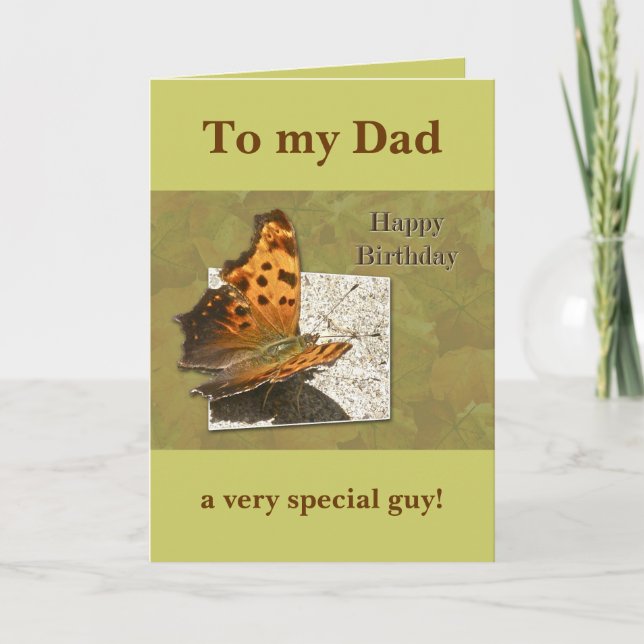 Carte Papillon Comma de l'aile d'Anniversaire (Devant)