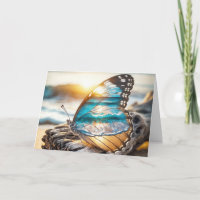 Papillon d'anniversaire avec ailes d'océan