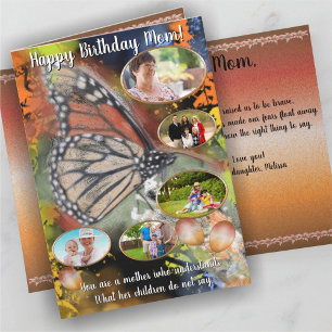 Carte Papillon d'anniversaire Maman PV02