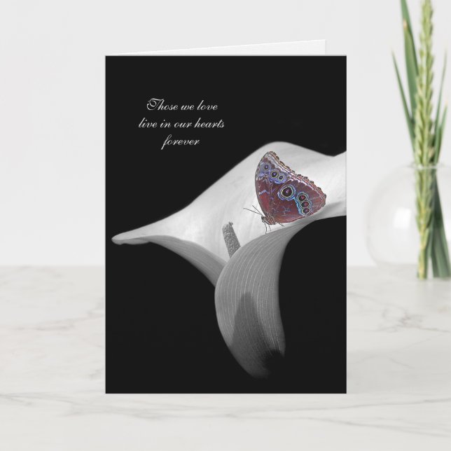 Carte Papillon dans le lis pour Sympathy (Devant)