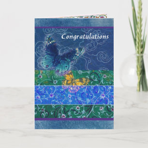 Carte Papillon d'asianesque de félicitations de mariage