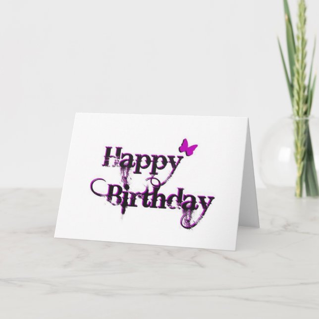 Carte Papillon de joyeux anniversaire (Devant)