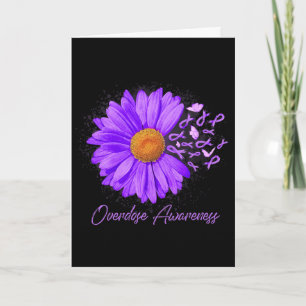 Carte Papillon de marguerite Ruban violet Sensibilisatio