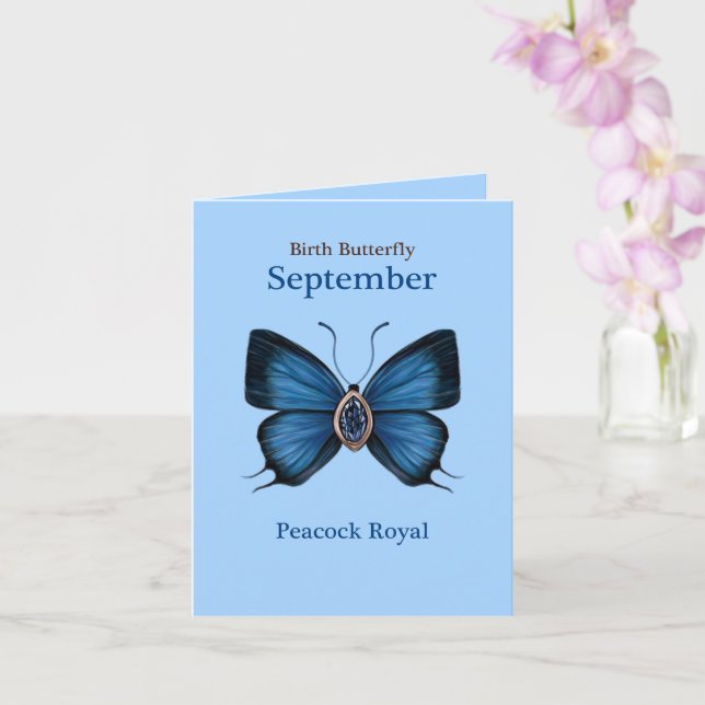 Carte Papillon de pierre de naissance de septembre - Pao (Orchidée)