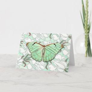 Carte Papillon de style vintage sur Florals Art Note Car