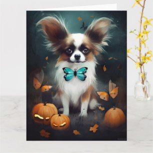 Carte Papillon d'Halloween avec la peur Citrouille