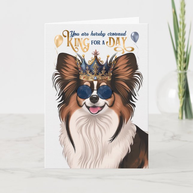 Carte Papillon Dog King pour un anniversaire d'une journ (Devant)