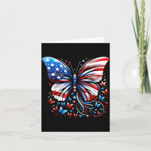 Carte Papillon Drapeau USA Mignon 4 juillet Drôle Améric