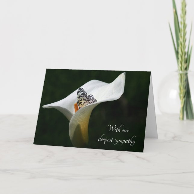 Carte Papillon en Sympathie Calla Lily (Devant)