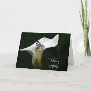 Carte Papillon en Sympathie Calla Lily