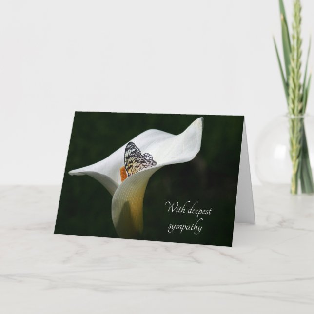Carte Papillon en Sympathie Calla Lily (Devant)