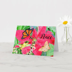 Carte Papillon et colibri de Noël Art Monarch