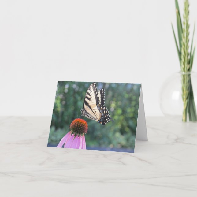 Carte Papillon et fleur - Pensando en ti (Devant)