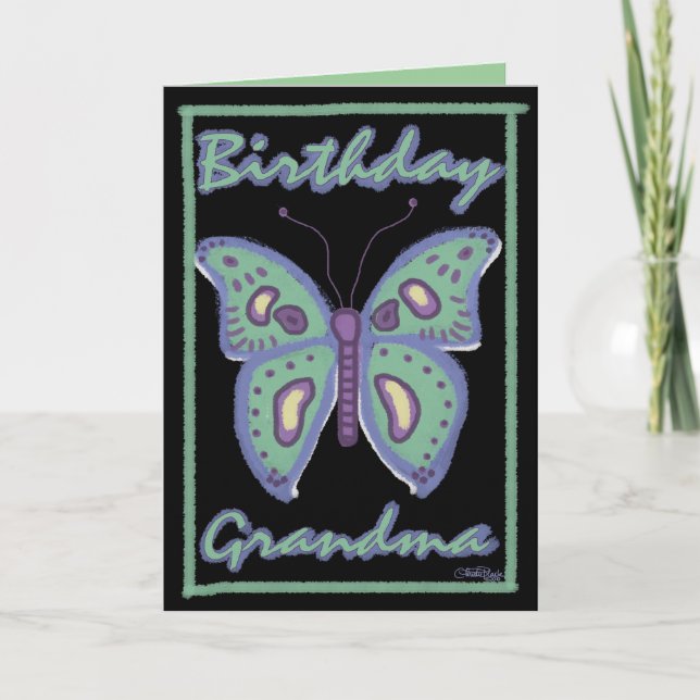 Carte Papillon - Famille d'anniversaire (Devant)