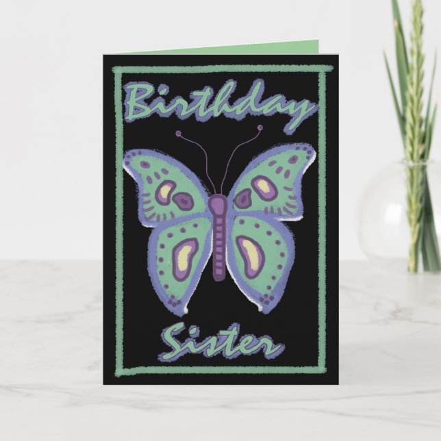Carte Papillon - Famille d'anniversaire (Devant)