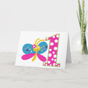 Carte Papillon-fille premier anniversaire