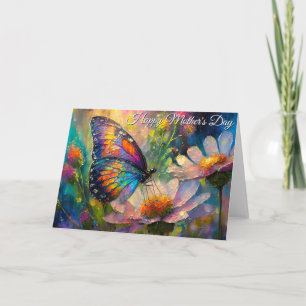 Carte Papillon Fleur Sauvage Lever de Soleil Fête des Mè
