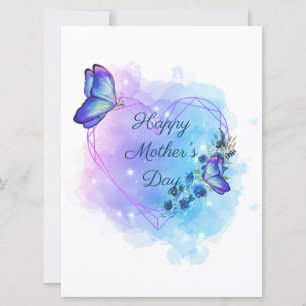 Carte papillon florale personnalisée pour la fête