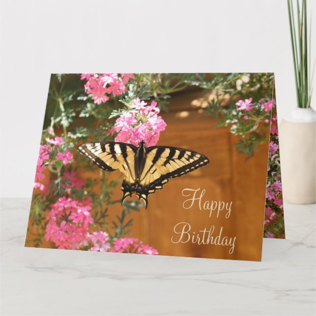 Carte Papillon Jaune Aux Fleurs (Devant)