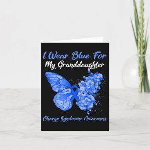 Carte Papillon Je Porte Du Bleu Pour Ma Petite-fille Cha