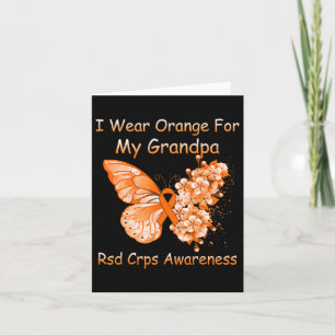Carte Papillon Je Porte Orange Pour Mon Grand-Père Crps