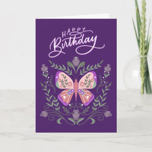 Carte papillon Joyeux Anniversaire