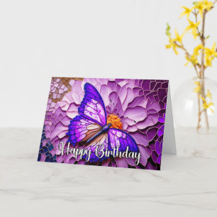 Carte Papillon lunaire Abstrait Joyeux anniversaire