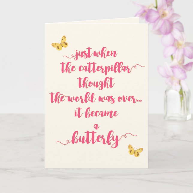 Carte Papillon - Luttes pour la vie - Citation Inspirati (Orchidée)
