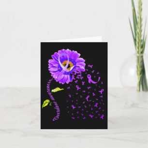 Carte Papillon Marguerite Ruban Violet Sensibilisation A
