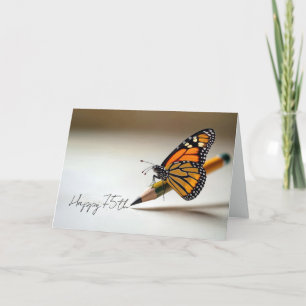Carte Papillon Monarch pour 75e anniversaire sur un cray