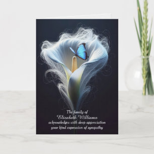 Carte Papillon Morpho Bleu En Merci De Sympathie Lily