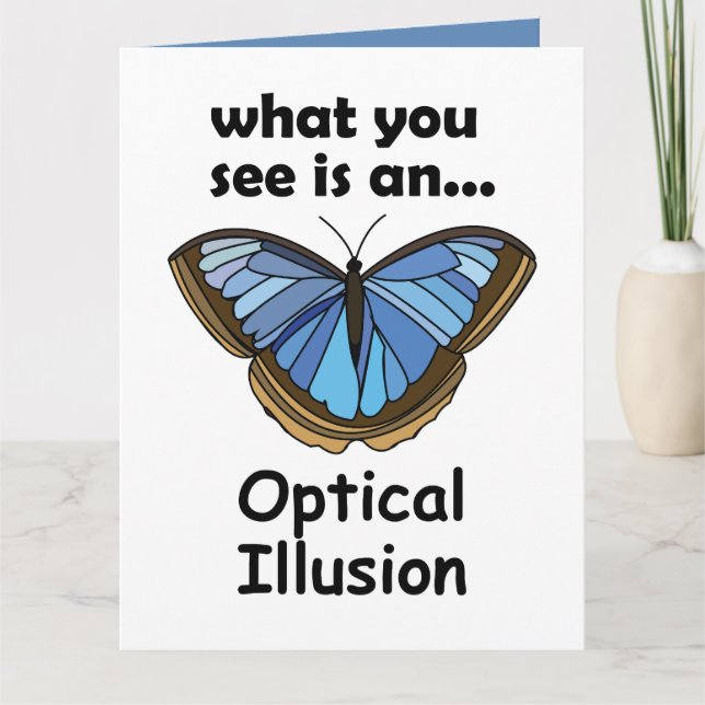Carte Papillon Morpho Bleu Illusion d'Optique Citation D (Devant)