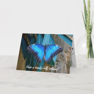 Carte Papillon Morpho commun bleu d'anniversaire