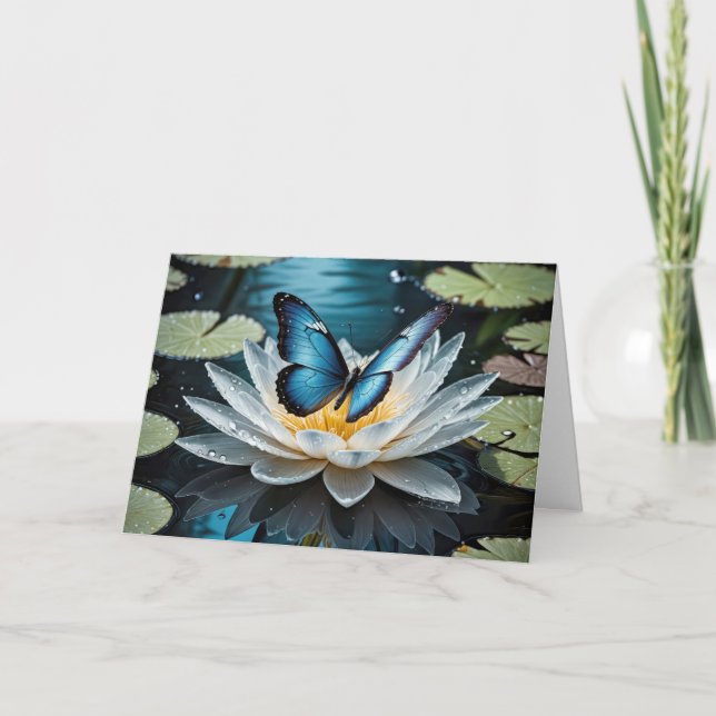 Carte Papillon morpho commun pour l'anniversaire (Devant)