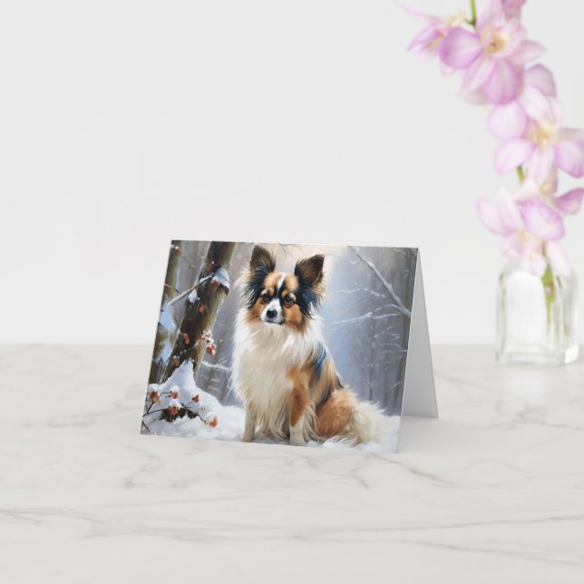 Carte Papillon Noël sous la neige Christmas (Orchidée)