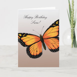 Carte Papillon orange
