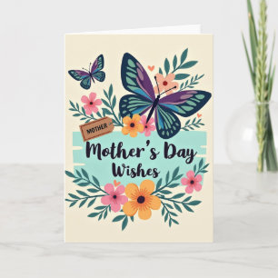 Carte Papillon Pastel Rayé