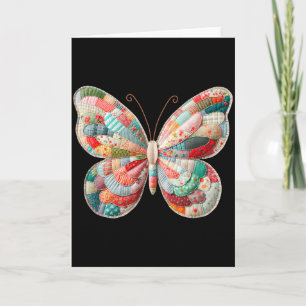 Carte Papillon Patchwork, T-shirt drôle rétro papillon f