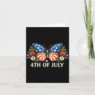 Carte Papillon patriotique du 4 juillet Drapeau américai